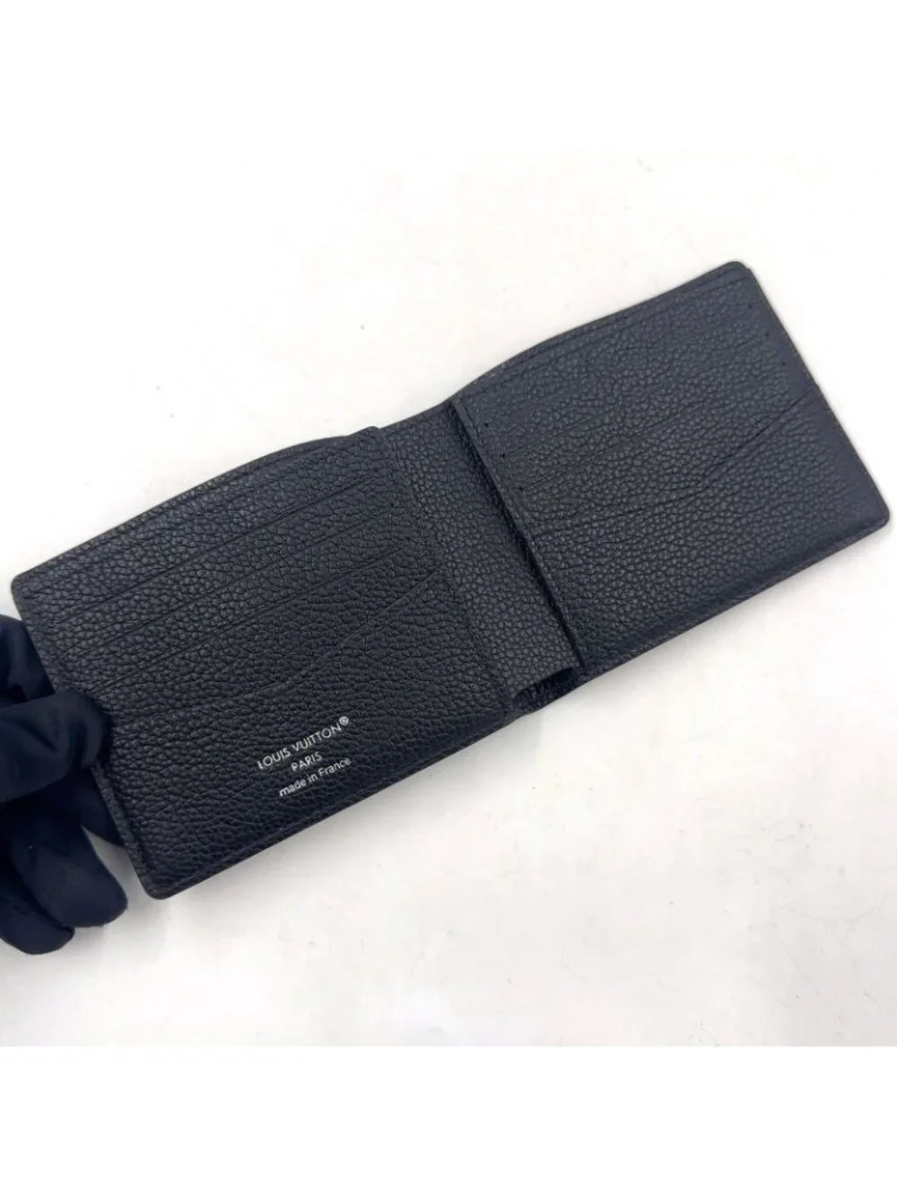 Louis Vuitton Portefeuille Calf Correspondence Leather Black Bi Foldwallet